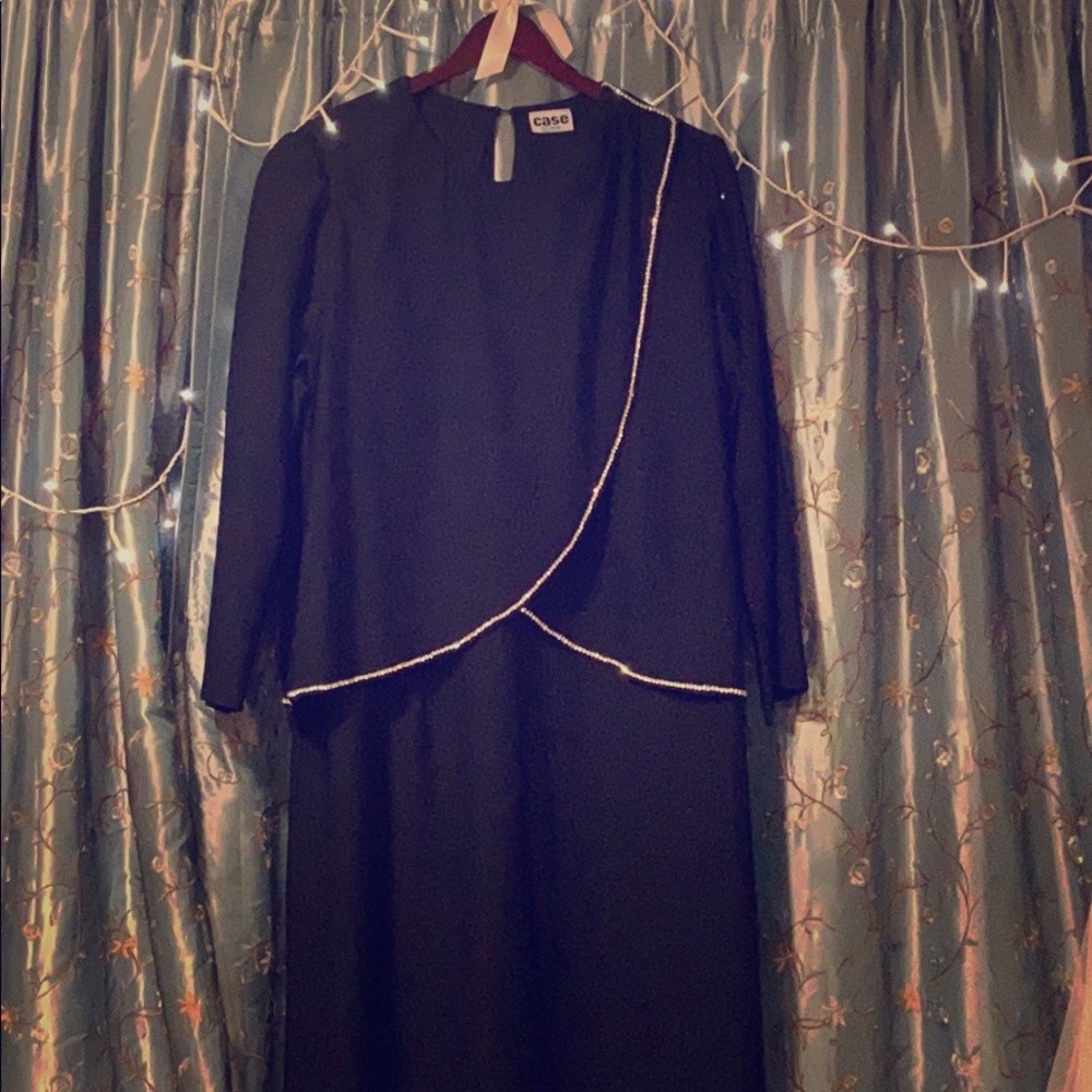 Black party dress with rhinestones
